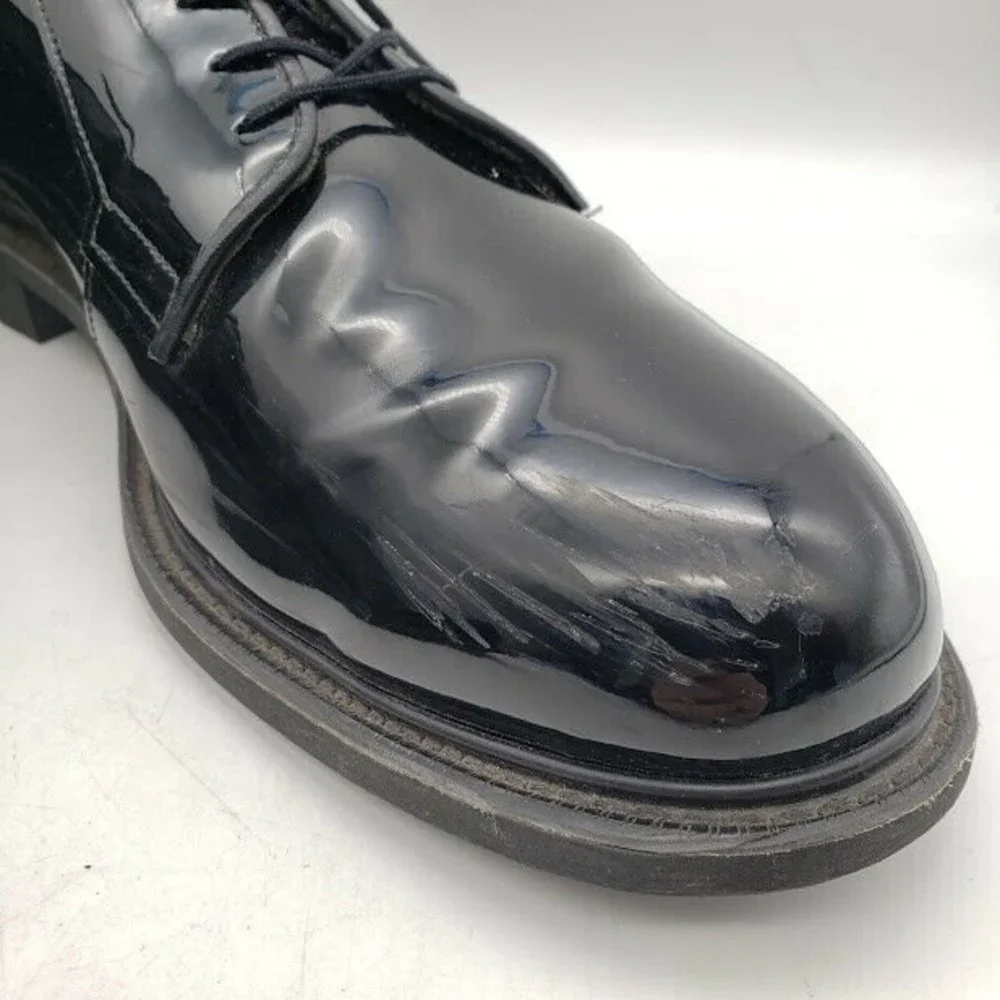 BATES Long Wearing High Gloss Patent Lace Up Oxford Dress Shoes Men's Size 13.5